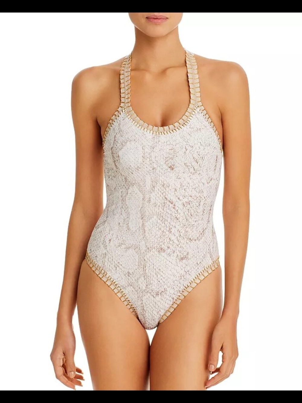 Platinum Metallic Solange Ferrarini Copra One Piece Swimsuit Small yse2823